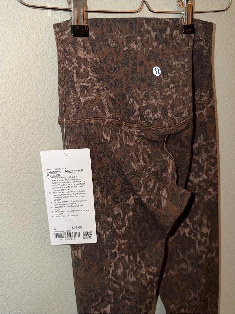 Lululemon Align HR Pant Cheetah Print 28”
